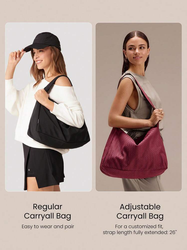17L Unadjustable Textured Water-Resistant Shoulder BagFall Winter