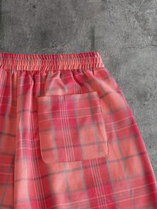AXEPEAK Quần short nam kẻ caro dáng casual, thích hợp cho mùa hè. - Hồng - Xem 4