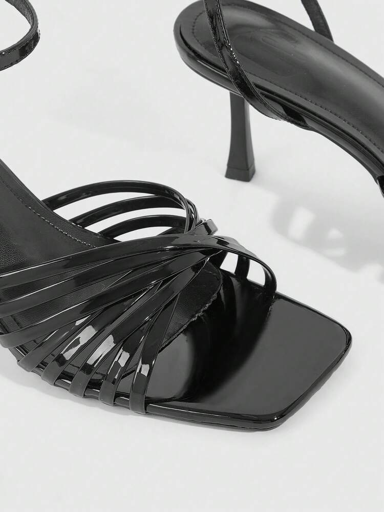 CUCCOO SZL Sexy New Summer Gold Criss-Cross Strap Fashionable Charming Sexy Women's High Heel Sandals, Slim Strap Square Toe Stiletto Heels Open Toe Sandals Spring Shoes