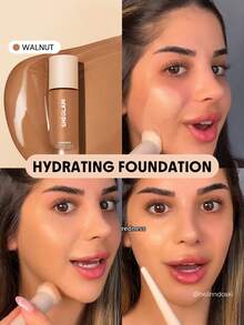 SHEGLAM Skinfinite Hydrating Foundation-Walnut Flawless Dewy Foundation Hydrating Coverage Invisible Pore Concealer Pore-Less Non-Greasy Lightweight Soft Liquid Foundation - Walnut - View 2