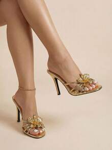 Sirith Women's Fashionable New Style Slim High Heel Sexy Party & Daily Wear Chic Elegant High Heel Sandals - Gold - View 12