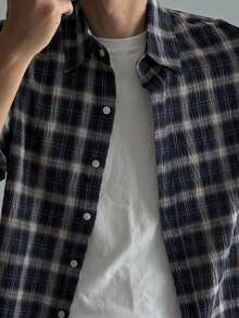 DAZY Men's Plaid Short Sleeve Shirt, Multi-Color, Summer - Multicolor - View 6