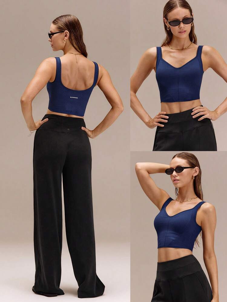 Ultrafine Soft Seamless Rock Every Rep Sweetheart Neckline Asymmetric Hem Removable Cups Corset-Style Tank Top Training Running Workout Gym Fitness Active Wear
