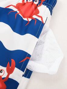 Manfinity Swimmode Men's Minimalist Printed Casual Beach Shorts - White - View 5