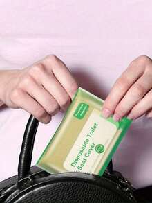 100片装一次性马桶垫，可冲水纸质马桶垫，旅行必备配件，适用于飞机、旅行、公共卫生间和露营的速溶纸质马桶垫，轻便卫生，浴室装饰，秋季装饰 - 彩色 - 查看 4