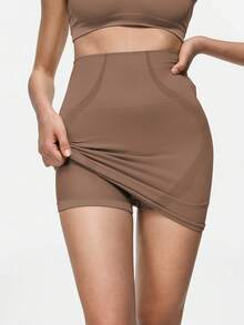SHAPORA Chân váy ôm sát eo cao không đường may kèm quần bảo hộ, chân váy bodycon ôm sát gợi cảm, váy nâng đỡ và định hình vòng eo. - Màu nâu  Mocha - Xem 1