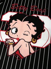 Attitoon Betty Boop x SHEIN 女士休闲简约圆领短袖宽松T恤 - 彩色 - 查看 8
