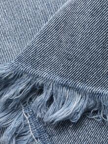 DAZY Bộ đồ 2 mảnh gồm áo gile denim ombre và chân váy đuôi cá dành cho nữ, thích hợp cho mùa hè. - Rửa trung bình - Xem 9