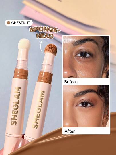 SHEGLAM كونسيلر Complexion Boost-رأس إسفنجي لتطبيق اللون الكستنائي-كونسيلر سائل غير لامع-مصحح لوني يدوم طويلاً-كونسيلر مرطب خفيف الوزن يدوم طوال اليوم-كونسيلر كونسيلر علامة تجارية جمال مكياج ميكب مستحضرات تجميل للنساء الفتيات مثالي لفصل الصيف الربيع مثالي ل- Y2K أزياء أنيقة عيد الأم هدية حفلة جاهز أفضل لون