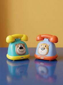 MINKOJA 1 pieza Juguete de teléfono con diseño de animal de dibujos animados para niños - Diseño de animal lindo, teléfono rodante tipo bumerán, juguete de arrastre para educación temprana, regalo de juego de simulación de comunicación divertida, regalo de Pascua, juguetes educativos para niños, Fidget, rellenos de bolsas de fiesta, recuerdos de fiesta para niños - Multicolor - Ver 2