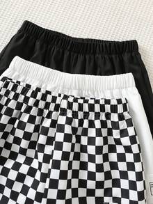 3 Pcs Tween Boy Loose Casual Woven Shorts Multi-Color Set,White,Summer,Casual,School,Back-To-School,Solid Color Sports Workwear Versatile Simple Basic - Multicolor - View 7