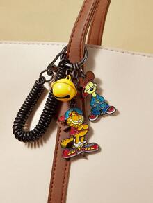 GARFIELD | SHEIN 可爱卡通猫狗锌合金包包挂饰、铃铛钥匙扣、弹簧绳吊坠、纪念品、收藏品、礼品、钱包、书包、背包、汽车配件 - 彩色 - 查看 5