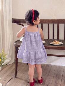 LMoss Kids 女婴针织修身休闲吊带裙 - 淡紫色 - 查看 2