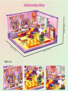 Mini Room Building Blocks – Build Your Own World With Mini Building Blocks | Cute And Colorful Building Block Set | Creative Building Block Toy Models That Can Be Assembled | Perfect For Office Desktop Decoration - Multicolor - View 2