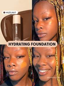 SHEGLAM Skinfinite Hydrating Foundation-Hazelnut Flawless Dewy Foundation Hydrating Coverage Invisible Pore Concealer Pore-Less Non-Greasy Lightweight Soft Liquid Foundation - Hazelnut - View 2