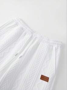 Manfinity CasualCool Men's Short Sleeve Textured Fabric Polo Shirt And Pants Set, Suitable For Home And Outdoor Wear - White - View 8
