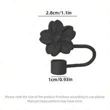 2/6/10pcs Compatible With Stanley Cup Accessories , Creative Sakura Flower Silicone Reusable Straw Caps, Anti-Splashing Anti-Dust Straw Covers, Portable Easy To Clean Insulation Cup Straw Cup Accessories, 10mm Extra Large Diameter Floral Straw Lids, Cute Cartoon Floral Straw Dust Cover - Multicolor - View 6