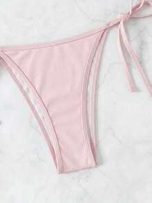 Swim SXY Women's Solid Color Swimsuit Set For Vacation & Beach - Baby Pink - View 9