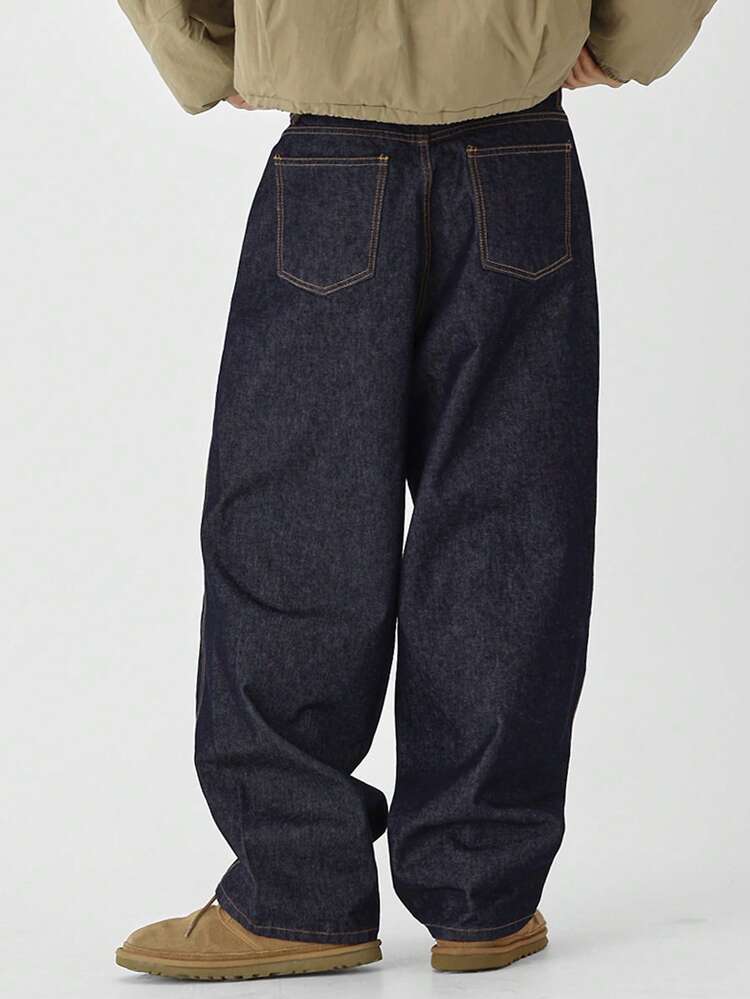 Long Original Navy Blue Blue Men's Jeans