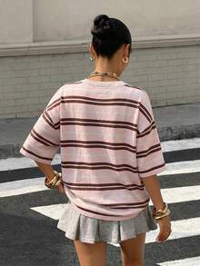 Muchica Women's Casual Striped Round Neck Short Sleeve T-Shirt,Summer Top - Multicolor - View 2