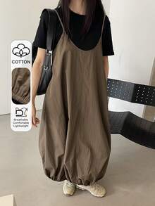 DAZY Women's Solid Color Casual Sexy Loose Pocket Maxi Slip Dress Sun Dresses For Women Summer Golf Pastal - Coffee - View 1