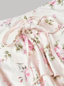 SHEIN MOD Chân váy nữ in hoa kiểu dáng thường ngày - Màu Hồng baby - Xem 5