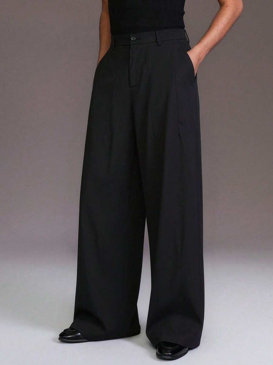 STYNVO Men's Solid Color Casual Pants - Black - View 1