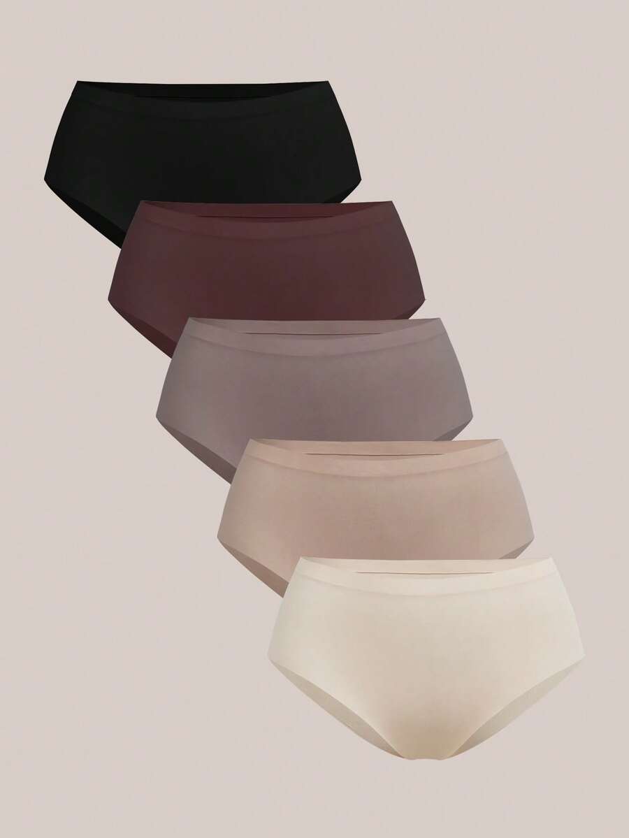 Barelissa 5pcs/Set Women's Seamless Hipster Briefs, Comfortable - Multicolor - View 1