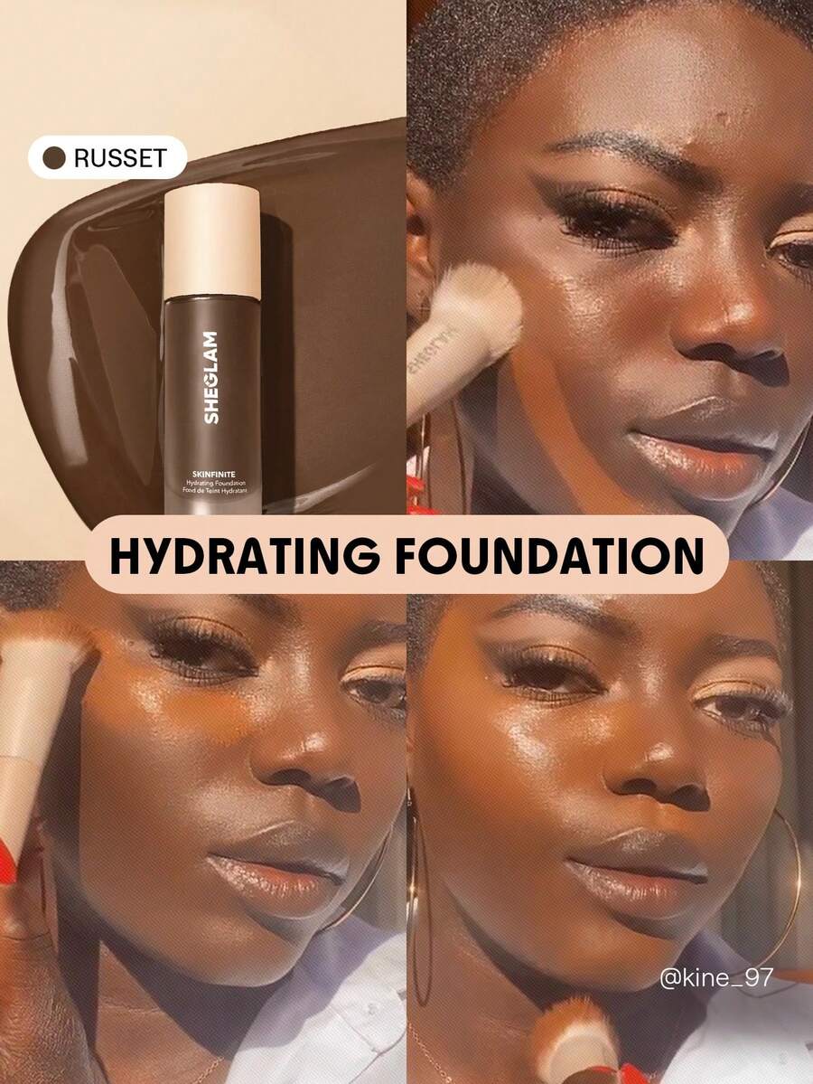 SHEGLAM Skinfinite Hydrating Foundation-Russet Flawless Dewy Foundation Hydrating Coverage Invisible Pore Concealer Pore-Less Non-Greasy Lightweight Soft Liquid Foundation Brand Beauty Makeup Face Paint Cosmetic For Women Girls Perfect For Spring Summer Ideal For Y2K Fancy Fashion Suitable For Birthday Mother'S Day Gift Rave Festival Party Ready Best Color