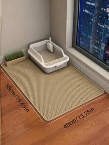 1pc Extra Large Double Layer Cat Litter Mat EVA Material Anti Splash Leak Proof Non Slip Washable Waterproof Odor Proof Easy Clean For Litter Box Protection - Multicolor - View 3