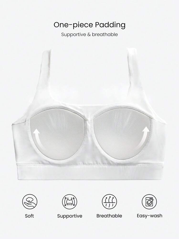 FeatherFit™-Sculpt Built-In Cups V-Neck Backless Adjustable Sports Bra Medium Impact Running Jogging Training Gym Workout