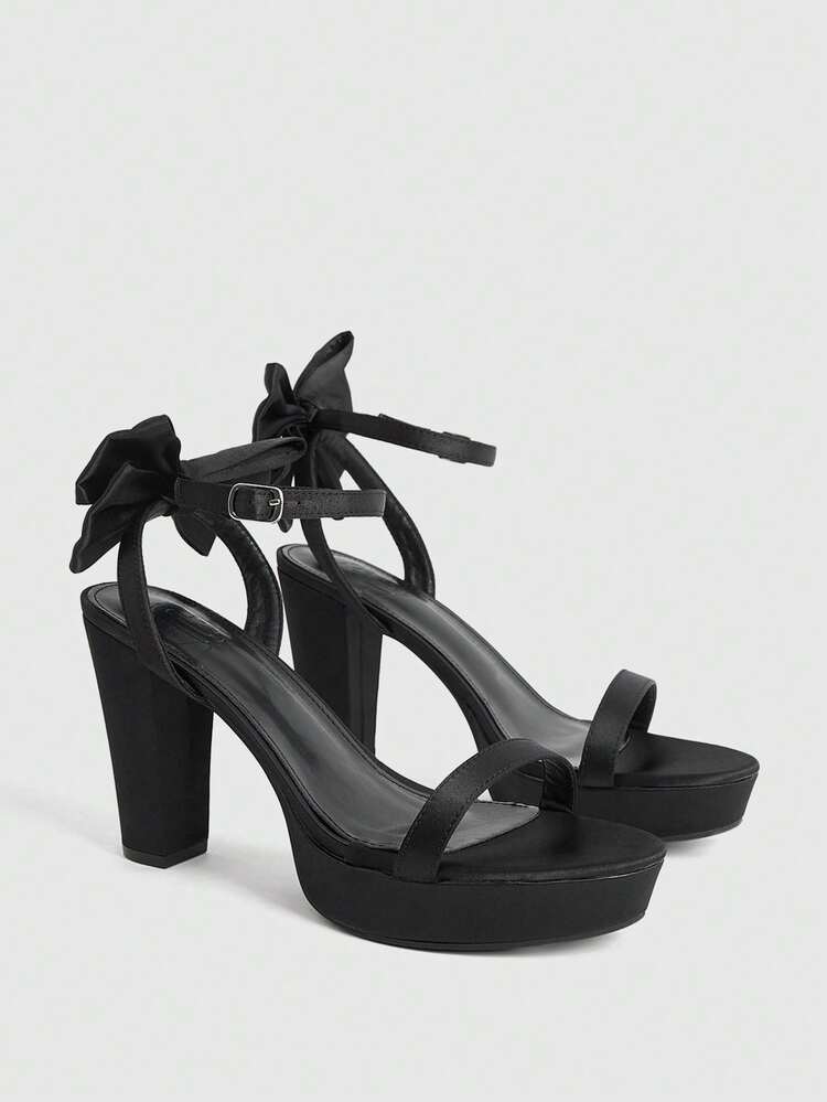 CUCCOO LuxiPop Women Shoes Women's High-Heeled Sandals T-Strap Round Head Exposed Toes Sexy Nightclub Style Thick Heel High-Soled Platform Ankle Strap Sandals Sexy Style Runway Nightclub High-Heeled Sandals