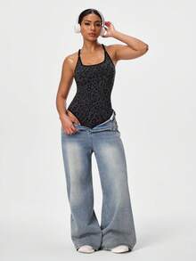 Seamluxe SHEIN Sport Sport-bodyar för kvinnor - Svart - Visa 7