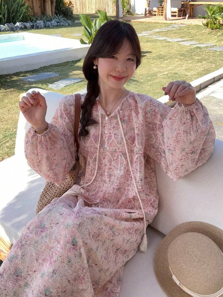 Women's Pink Long Sleeve Shirt & Thin Jacket, Beautiful 2 Pieces Summer Outfit