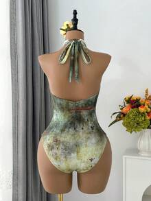 Vaytide 女士连体泳衣，荷叶边网纱裙摆，性感迷人，适合海滩度假、派对、约会 - 彩色 - 查看 10