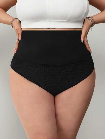 SHEIN CURVE+ Plus Size Women High Waist Elastic Slimming Shaping Leggings