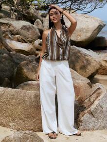 Livesso 女士背心和吊带衫 - 棕色 - 查看 5