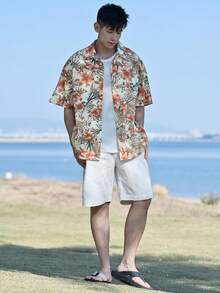 DAZY Men's Floral Print Short Sleeve Vacation Shirt, Summer Graphic Tees Men - Multicolor - View 6