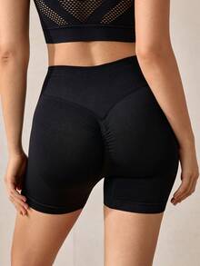 Veilyse Celana Pendek Pelangsing Pinggang Tinggi, Celana Pendek Bersepeda Skinny dengan Pengangkat Tersembunyi, Musim Semi/Panas untuk Musim Panas - Hitam - View 4