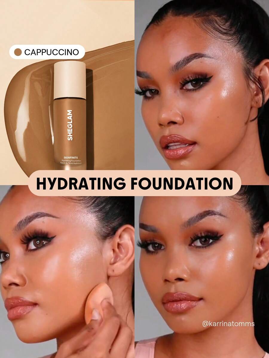 SHEGLAM Skinfinite 保濕粉底液-卡布奇諾無瑕露水粉底液保濕遮瑕隱形毛孔遮瑕無毛孔不油膩輕盈柔軟液體粉底液 品牌 美容 化妝 化妝品 適合女性與女孩 完美搭配夏季春季 Y2K 時尚 流行 生日 母親節禮物 假期 派對準備就緒 最佳顏色