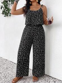 SHEIN Frenchy Plus Size Ditsy Floral Jumpsuit - Multicolor - View 6