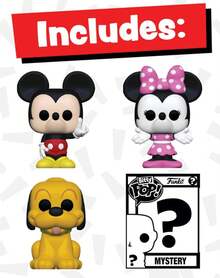 Funko Bitty Mini Vinyl Figure 4 Packs Collectible Set, Classic Cartoon Mouse, Bow-Wearing Mouse, Yellow Puppy And Mystery Character, Micro Size Display Figures With Shelf Case, Cute Desktop Decoration Gift Idea - Multicolor - View 6
