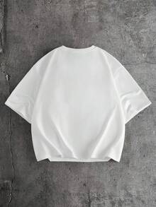 AXEPEAK Áo thun nam trắng in họa tiết, kiểu dáng thường ngày, thoải mái, phong cách, đa năng, thích hợp cho kỳ nghỉ. - trắng - Xem 2