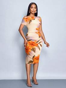 Women Midi Dresses - Multicolor 5 - View 2