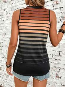 EMERY ROSE Top de tirantes informal con bloques de color y rayas, verano - Multicolor - Ver 2