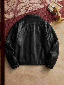 HIMLAND Herren einfarbige Zip-Up Kragen Langarm Lässig Jacke, Grunge - Grau - Übersicht 3