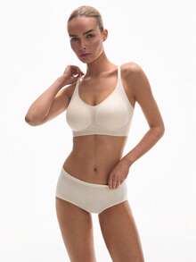 LUVLETTE Dream Curve Air Wireless Seamless Breathable Sheer T-Shirt Plunge No Show Underwear Pure White Airy Sticky Basic SizeFreedom Bra Also Suitable For Teen Girl & Young & Kid - White - View 9