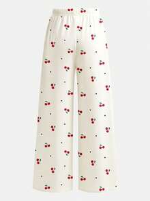 Bộ 2 món gồm áo thun và quần legging dệt kim in hình quả anh đào nhỏ dễ thương kiểu vintage dành cho bé gái tuổi teen, thích hợp mặc hàng ngày vào mùa hè. - Nhiều màu - Xem 9