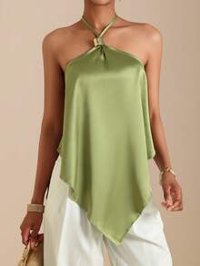 SHEIN Veneréa 女士露肩吊带衫 - 黃色 - 查看 3