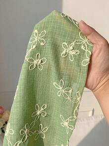 SHEIN Comfortcana Áo hai dây màu trắng chấm bi dệt kim dành cho nữ - màu xanh lá - Xem 6